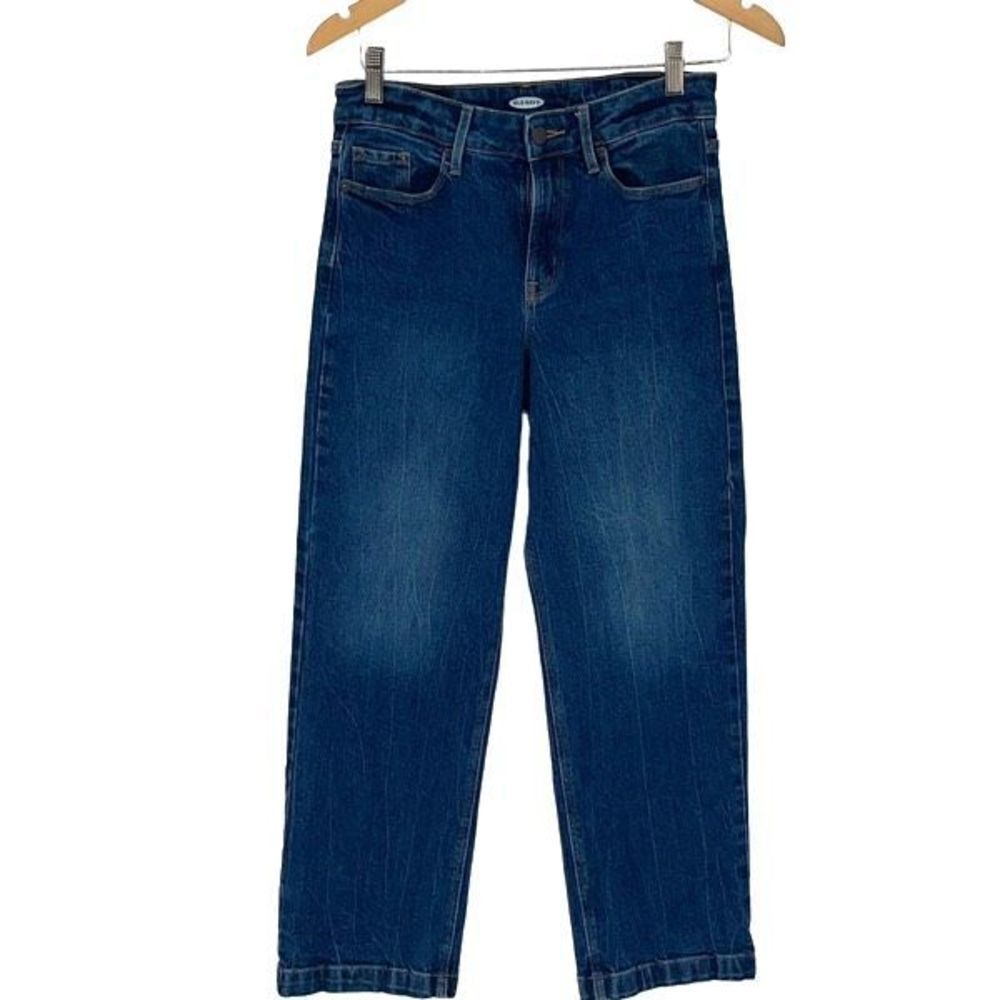Old Navy Womens Straight Jeans Ankle Stretch 5 Pocket Medium Wash‎ Blue Size 4